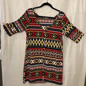 LuLaRoe Multicolor Geometric Print Top